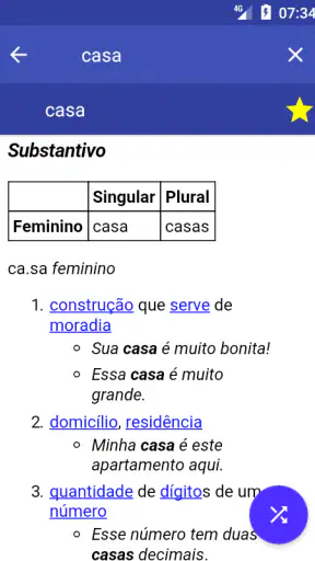 Dicionário de Português screenshot