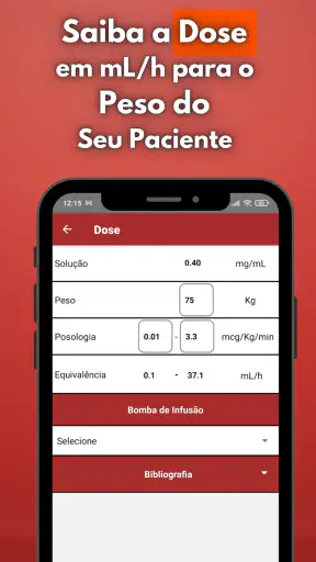 Drug Infusion - IV calculator screenshot