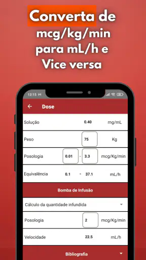 Drug Infusion - IV calculator screenshot