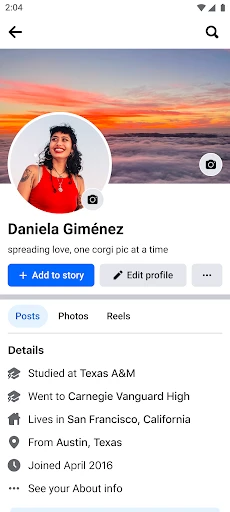 Facebook screenshot