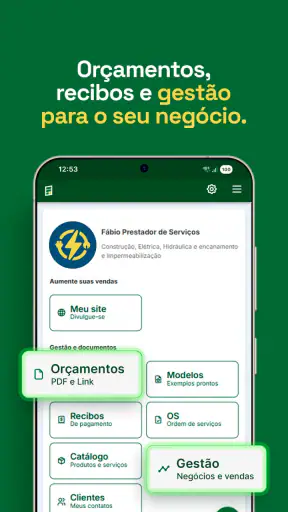 Fazer Orçamento PDF + Gestão screenshot