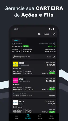 Finy FII - Ações e FIIs screenshot