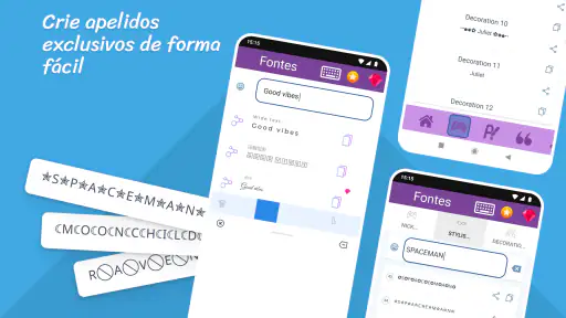Fontes e Letras diferentes screenshot