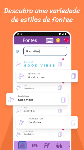 Fontes e Letras diferentes screenshot
