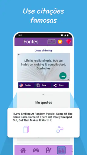 Fontes e Letras diferentes screenshot