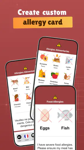 Food Allergy Card screenshot