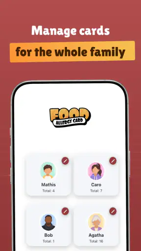 Food Allergy Card screenshot