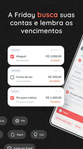 Friday: pagamento de contas screenshot