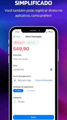 Ganhos e Gastos screenshot