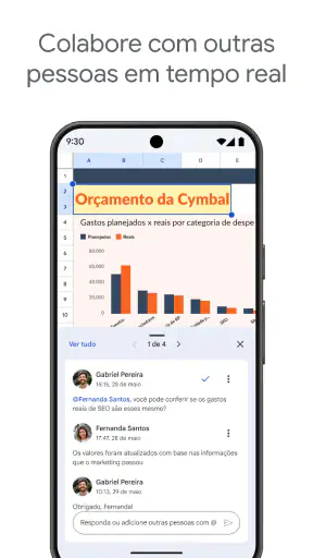 Google Planilhas screenshot
