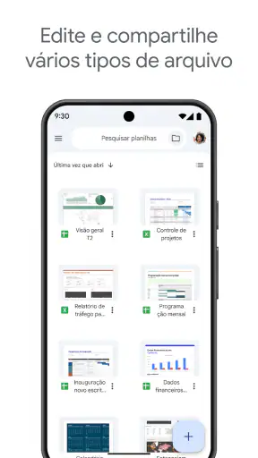 Google Planilhas screenshot