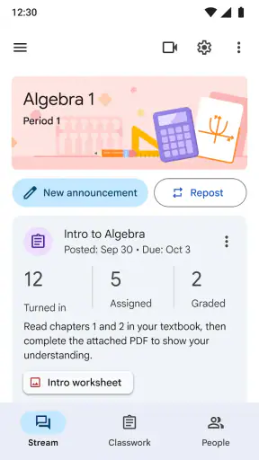 Google Sala de Aula screenshot