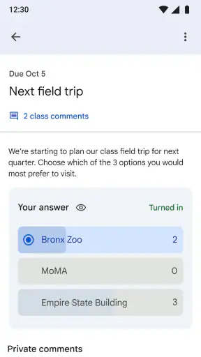 Google Sala de Aula screenshot