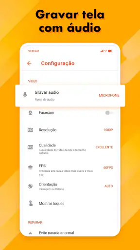 Gravar tela, Gravador de tela screenshot