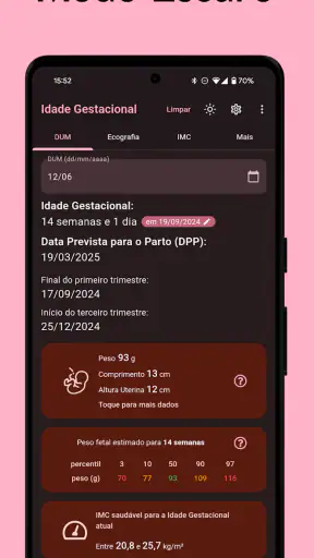 Idade Gestacional (do bebê) screenshot