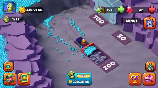 Idle Zombie Miner: Ouro Tycoon screenshot