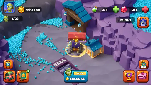 Idle Zombie Miner: Ouro Tycoon screenshot