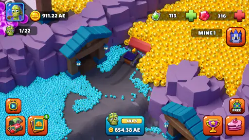 Idle Zombie Miner: Ouro Tycoon screenshot