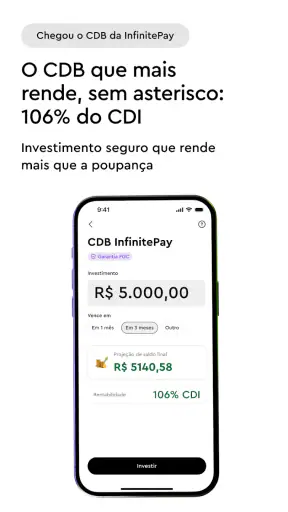 InfinitePay Tap, Conta, Cartão screenshot