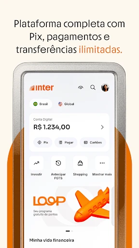Inter: Conta, Cartão e Pix screenshot