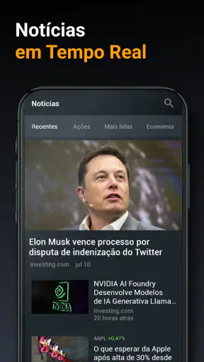 Investing.com Bolsa de Valores screenshot