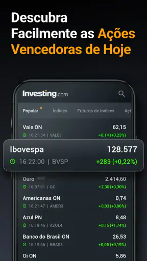 Investing.com Bolsa de Valores screenshot
