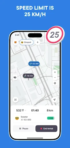 JET – e-scooter rental screenshot