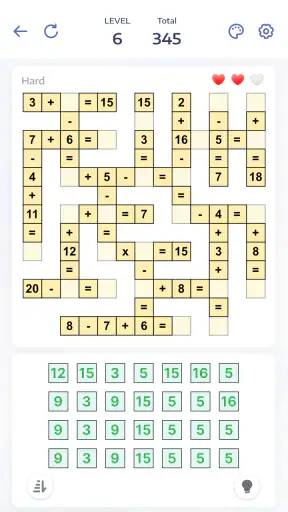 Jogo de Matemática, Crossmath screenshot
