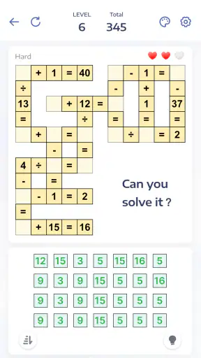 Jogo de Matemática, Crossmath screenshot