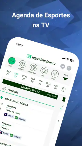 Jogos de hoje na TV screenshot