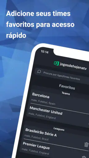 Jogos de hoje na TV screenshot