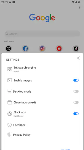 Kiwi Browser - Fast & Quiet screenshot