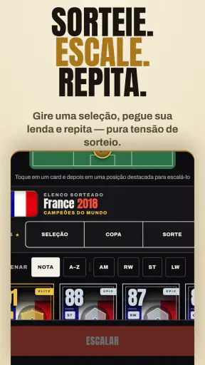 Legacy XI: Figurinhas e Draft screenshot