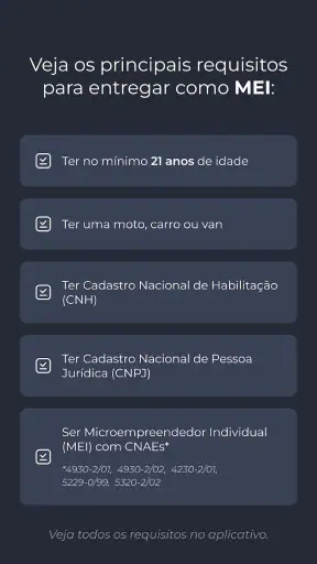 Loggi para entregador screenshot