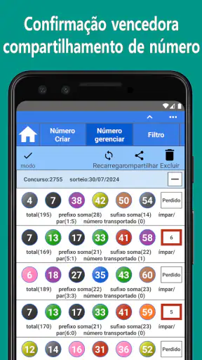 MEGA-SENA (Gerador de números) screenshot
