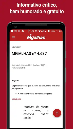 Migalhas screenshot