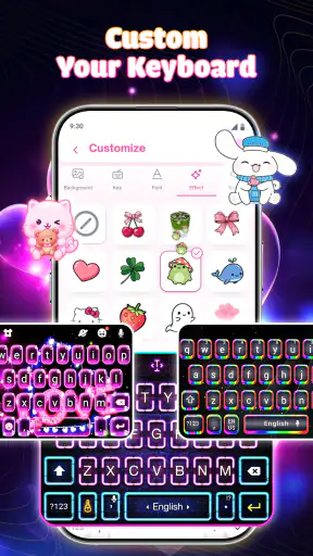 Neon Love Theme: Font Keyboard screenshot