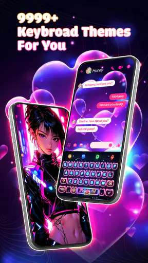 Neon Love Theme: Font Keyboard screenshot