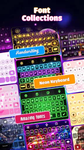 Neon Love Theme: Font Keyboard screenshot