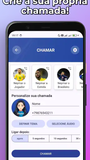 Neymar Chamada Falsa e Chat screenshot