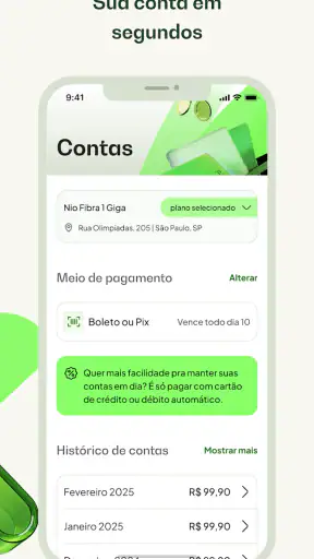 Nio: internet fibra screenshot