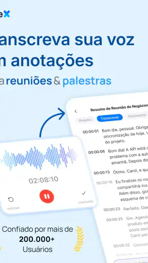 NoteX: Notas e Reuniões IA screenshot
