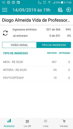 Organizador Bilheteria Express screenshot