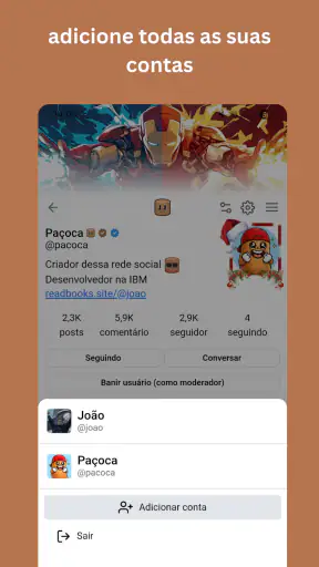 Paçoca: rede social brasileira screenshot