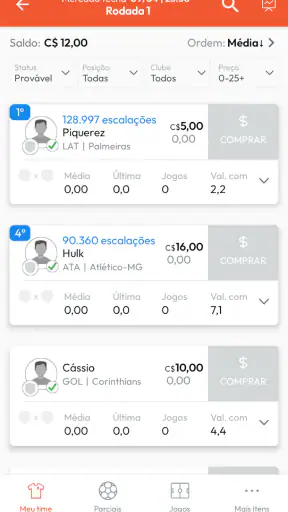 Parciais CFC screenshot