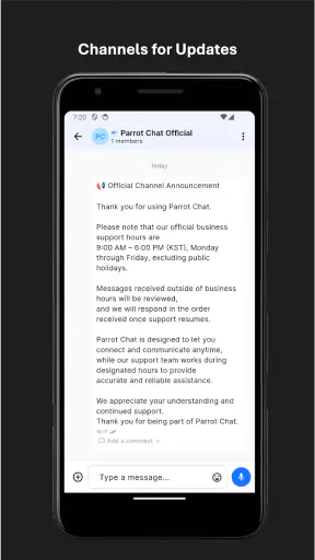 Parrot Chat Messenger screenshot