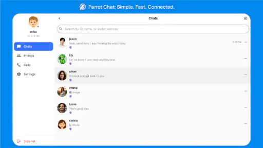 Parrot Chat Messenger screenshot