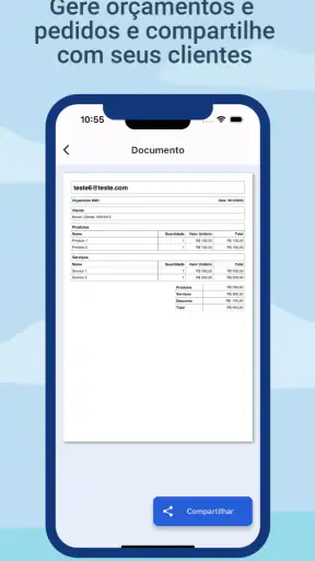 Pedidos, Orçamentos e Recibos screenshot