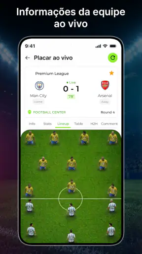 Placar de futebol ao vivo screenshot