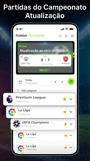 Placar de futebol ao vivo screenshot